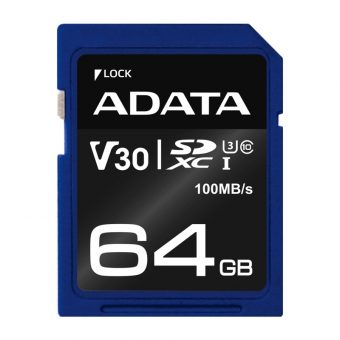 ADATA Premier Pro SDXC 64GB UHS-I U3 V30 Class10 ASDX64GUI3V30S-R