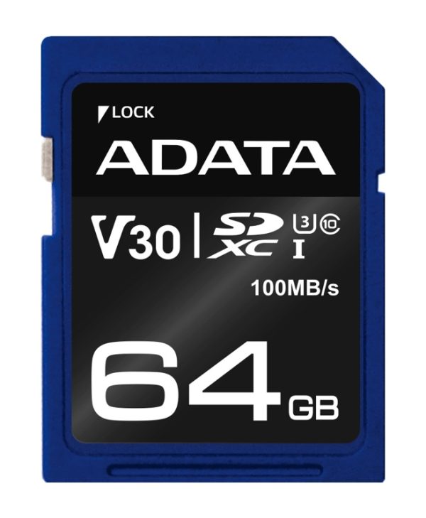 ADATA Premier Pro SDXC 64GB UHS-I U3 V30 Class10 ASDX64GUI3V30S-R