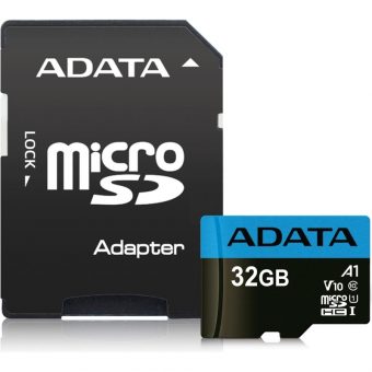 ADATA Premier microSDHC 32GB UHS-I U1 A1 V10 Class10 + SD Adapter AUSDH32GUICL10A1-RA1
