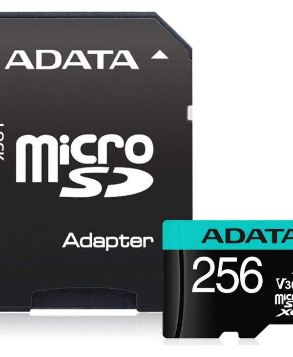 ADATA Premier Pro microSDXC 256GB UHS-I U3 A2 V30 Class10 + SD Adapter AUSDX256GUI3V30SA2-RA1