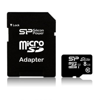 Silicon Power Elite microSDHC 8GB UHS-I U1 Class10 SP008GBSTHBU1V10SP