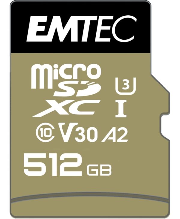 Emtec SpeedIN Pro microSDXC 512GB UHS-I U3 A2 V30 Class10 + SD Adapter ECMSDM512GXC10SP