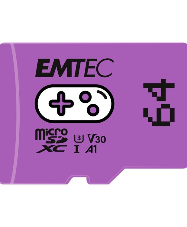 Emtec Gaming microSDXC 64GB UHS-I U3 A1 V30 Class10 Purple ECMSDM64GXCU3G
