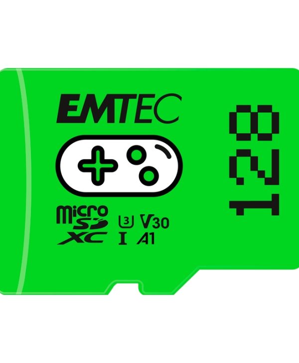 Emtec Gaming microSDXC 128GB UHS-I U3 A1 V30 Class10 Green ECMSDM128GXCU3G
