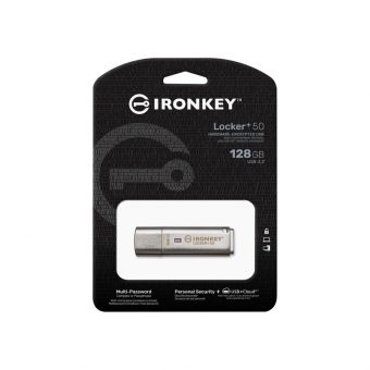 Kingston IronKey Locker 50 128GB USB-A 3.2 Secure Silver IKVP50/128GB - Image 3