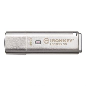 Kingston IronKey Locker 50 64GB USB-A 3.2 Secure Silver IKVP50/64GB
