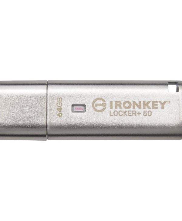 Kingston IronKey Locker 50 64GB USB-A 3.2 Secure Silver IKVP50/64GB
