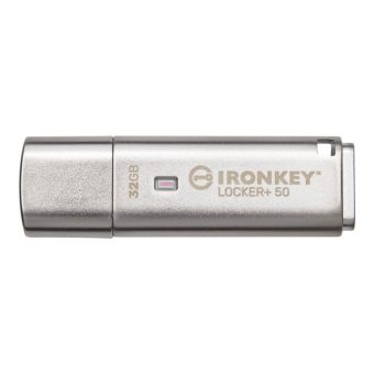 Kingston IronKey Locker+ 50 32GB USB-A 3.2 Secure Silver IKLP50/32GB