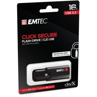 Emtec B120 Click Secure 16GB USB-A 3.2 Black ECMMD16GB123 - Image 3