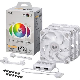 Asus TUF Gaming TF120 ARGB Triple Pack with ARGB Controller White Edition 90DA0033-B09030 - Image 7