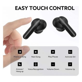 QCY T13 Touch Control 4 Microphones ENC Wireless Earphones Black 6957141407882 - Image 4
