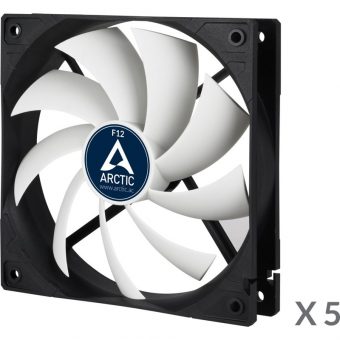 Arctic F12 3pin 12cm Fan Valuepack 5pcs Black ACFAN00248A - Image 2