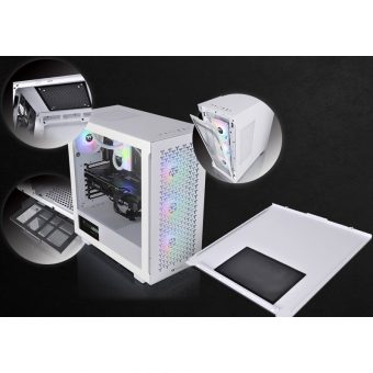 Thermaltake V350 TG ARGB Midi Tower Air Snow Edition White CA-1S3-00M6WN-03 - Image 11