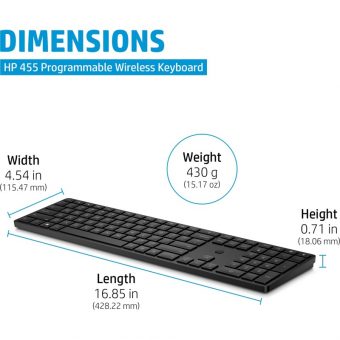 HP 450 Programmable Wireless Keyboard Black US 4R184AA - Image 9