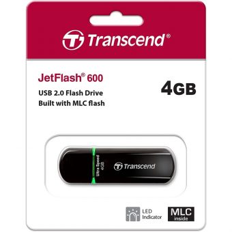 Transcend JetFlash 600 4GB USB-A 2.0 Black TS4GJF600 - Image 2