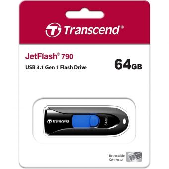 Transcend JetFlash 790 64GB USB-A 3.1 Black TS64GJF790K - Image 2