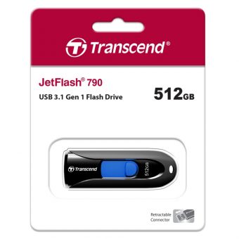 Transcend JetFlash 790 512GB USB-A 3.1 Black TS512GJF790K - Image 2