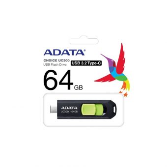 Adata UC300 64GB USB-C 3.2 Black ACHO-UC300-64G-RBK/GN - Image 2