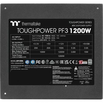 Thermaltake Toughpower PF3 Gen 5 1200W 12cm Fan Fully-Modular 80+ Platinum PS-TPD-1200FNFAPE-3 - Image 2