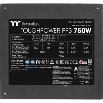 Thermaltake Toughpower PF3 Gen 5 750W 12cm Fan Fully-Modular 80+ Platinum PS-TPD-0750FNFAPE-3 - Image 2