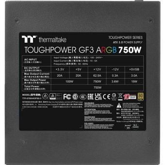 Thermaltake ToughPower GF3 ARGB 750W 14cm Fan Fully Modular 80+Gold PS-TPD-0750F4FAGE-1 - Image 3