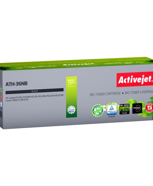 Activejet ATH-36NB BIO ECo Toner for HP 36A CB436A and Canon CRG-713 Black 2K Pgs