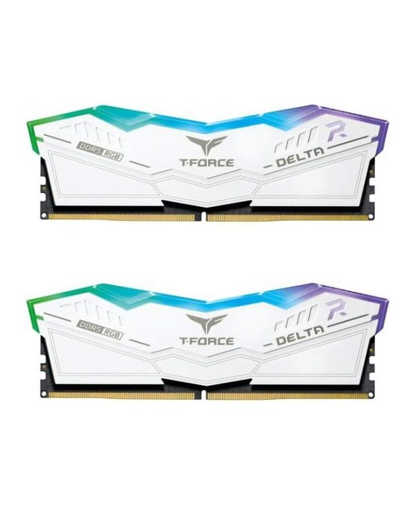 TeamGroup T-Force Delta RGB 64GB (2 x 32GB) 6000MHz CL38 DDR5 White FF4D564G6000HC38ADC01
