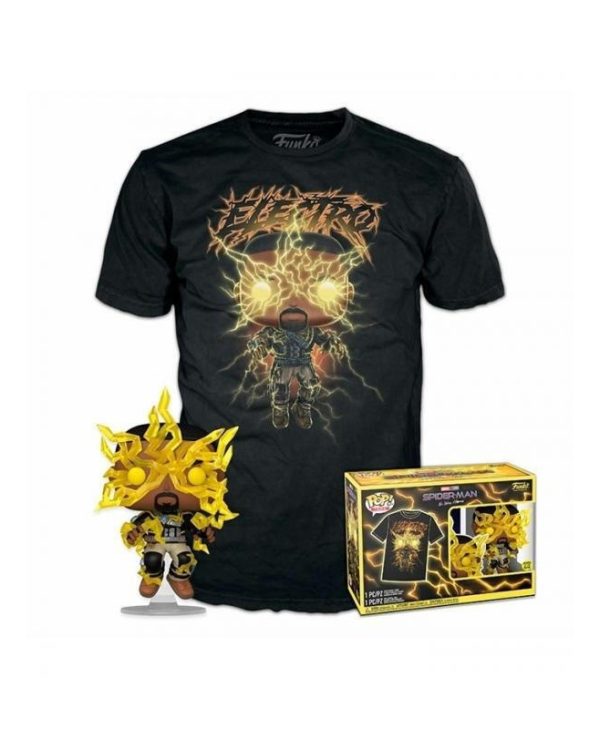 Funko Pop! & Tee (Adult): Spider-Man No Way Home S3 - Electro(Glows in the Dark) Vinyl Figure & T-Shirt(L) 889698676595