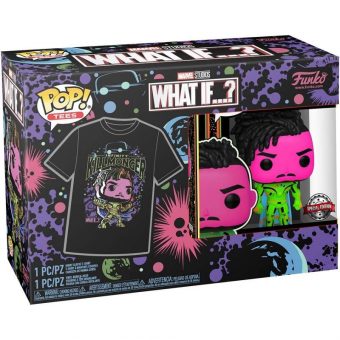 Funko Pop! & Tee (Adult): Marvel What If...? - Infinity Killmonger Bobble-Head Vinyl Figure & T-Shirt (L) 889698633185