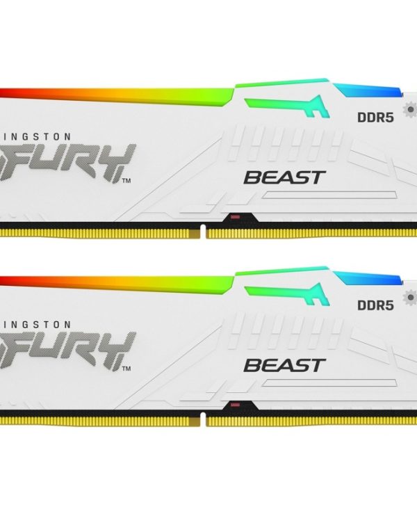Kingston FURY Beast RGB 32GB (2 x 16GB) 5200MHz CL40 DDR5 White KF552C40BWAK2-32