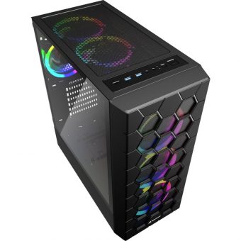 Sharkoon Hex RGB Midi Tower Tempered Glass Black 4044951037551
