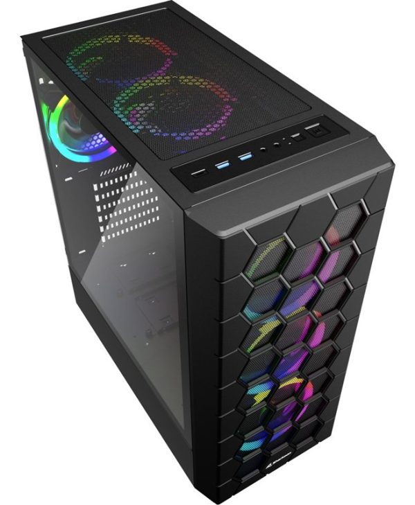Sharkoon Hex RGB Midi Tower Tempered Glass Black 4044951037551