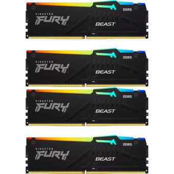 Kingston FURY Beast RGB 128GB (4 x 32GB) 5200MHz CL40 DDR5 Black KF552C40BBAK4-128