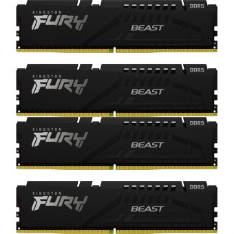 Kingston FURY Beast 64GB (4 x 16GB) 6000MHz CL40 DDR5 Black KF560C40BBK4-64