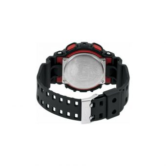 Casio G-Shock Watch Rubber Strap 55mm Black/Red GA-100-1A4ER - Image 4