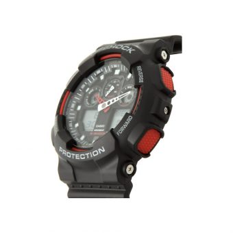 Casio G-Shock Watch Rubber Strap 55mm Black/Red GA-100-1A4ER - Image 5