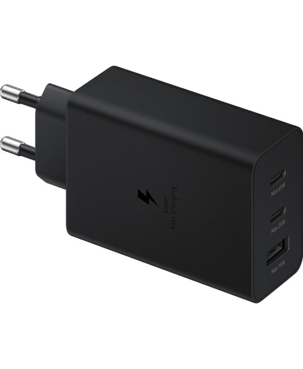 Samsung USB Type-C x1 Type-A x2 Wall Adapter 65W No Cable Black EP-T6530NBEGEU