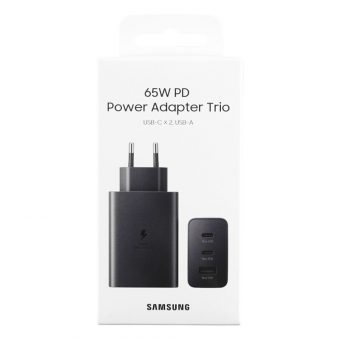 Samsung USB Type-C x1 Type-A x2 Wall Adapter 65W No Cable Black EP-T6530NBEGEU - Image 4