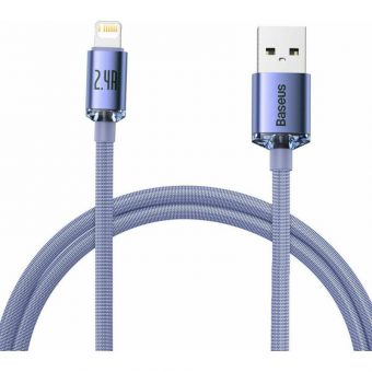 Baseus Crystal Shine Braided USB to Lightning Cable 1.2m Purple CAJY000005