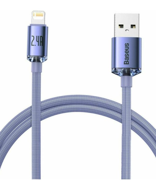 Baseus Crystal Shine Braided USB to Lightning Cable 1.2m Purple CAJY000005