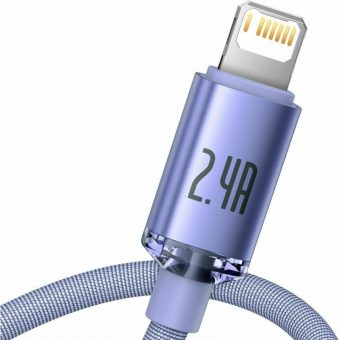 Baseus Crystal Shine Braided USB to Lightning Cable 1.2m Purple CAJY000005 - Image 2