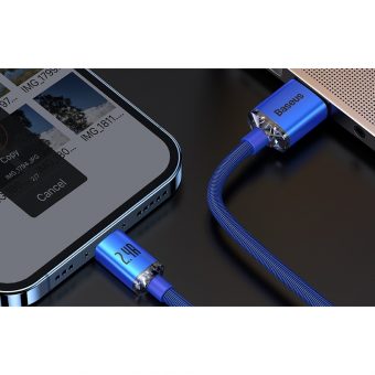 Baseus Crystal Shine Braided USB to Lightning Cable 2m Blue CAJY000103 - Image 2