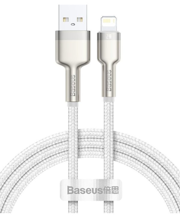 Baseus Crystal Shine Braided USB to Lightning Cable 1m White CALJK-A02