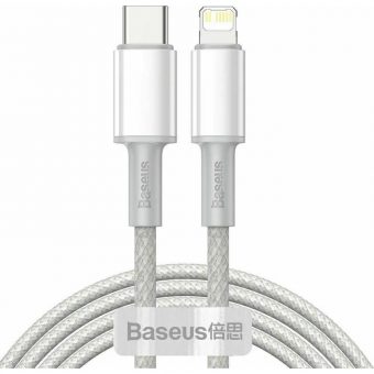 Baseus High Density Braided USB-C to Lightning Cable 2m White CATLGD-A02