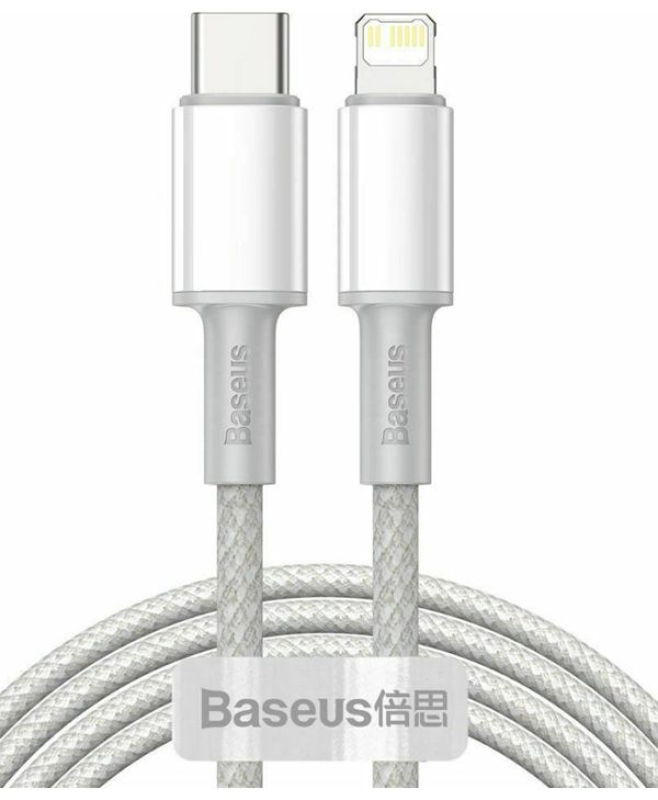 Baseus High Density Braided USB-C to Lightning Cable 2m White CATLGD-A02