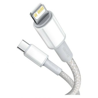 Baseus High Density Braided USB-C to Lightning Cable 2m White CATLGD-A02 - Image 2