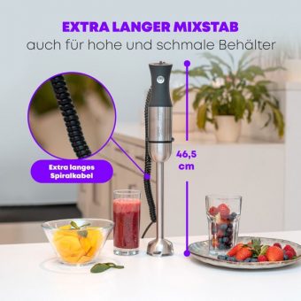 Profi Cook Hand Blender Stainless Steel Black PC-SM 1094 - Image 9