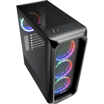 Sharkoon TK5M RGB Tempered Glass Midi Tower Mesh Black 36503112 - Image 2