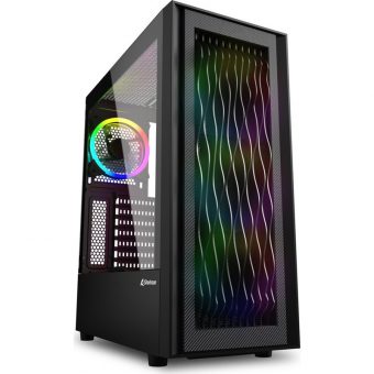 Sharkoon RGB Wave Tempered Glass Midi Tower Mesh Black 39838340