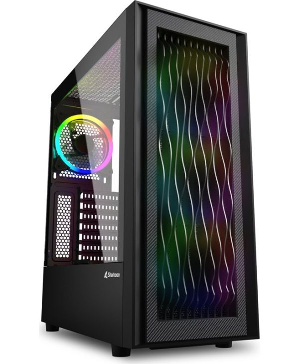 Sharkoon RGB Wave Tempered Glass Midi Tower Mesh Black 39838340